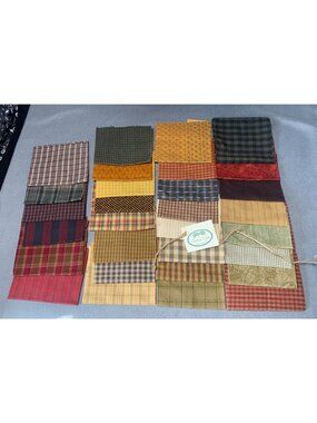 Cotton Fabric Squares Bundle Touch of Eyelet Assorted Plaids Prints Crafting Qui